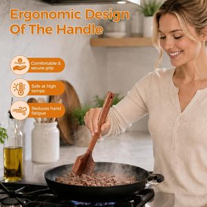 Écraseur à viande en bois, pilon à viande, hachoir à viande, outil pour écraser les hamburgers, écraseur de pommes de terre et de haricots, déchiqueteur de poulet et de bœuf, ustensile de cuisine - Product Image 4