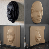 Art Mural Ondulé 3D Stéréoscopique Irrégulier Inspiré du Visage Humain, Insonorisant, Étanche et Lumineux, Choix des Designers Modernes