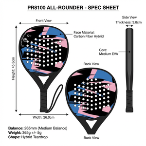 Raquette de padel personnalisée OEM de haute qualité, noyau en EVA haute dureté, tissage non tissé durable, design sportif moderne, fibre de carbone 18k - Product Image 6