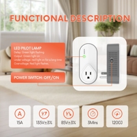Protecteur de tension robuste GD-V583 20A 4400W avec protection contre les surtensions 525J et temporisation de 180 secondes pour climatiseur et réfrigérateur