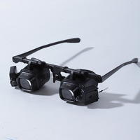 Head-mounted Black Magnifying Glass Multi Fold Combination Magnification Hands Free Magnifier With Led Lights