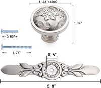 Poignées et boutons de meubles ronds modernes en zinc XUNKAI, 5,8 pouces, nickel brossé, durables pour armoires, placards, tiroirs et commodes