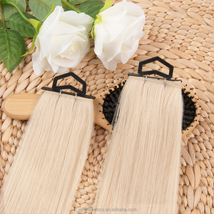 Seamless Butterfly Weft Invisible Weft with Holes New Design 100% <b>Russian</b> Twin Tab Butterfly Weft Human Hair Extension - Product Image 4