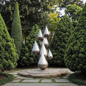 Escultura de Gota de Agua de Acero Inoxidable para Jardín, Arte Moderno de Gran Tamaño para Exteriores - Product Image 5