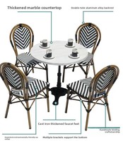 Table et chaises de balcon et de cour pour restaurant français extérieur commercial, style rétro américain, populaire sur internet pour café et salon de thé
