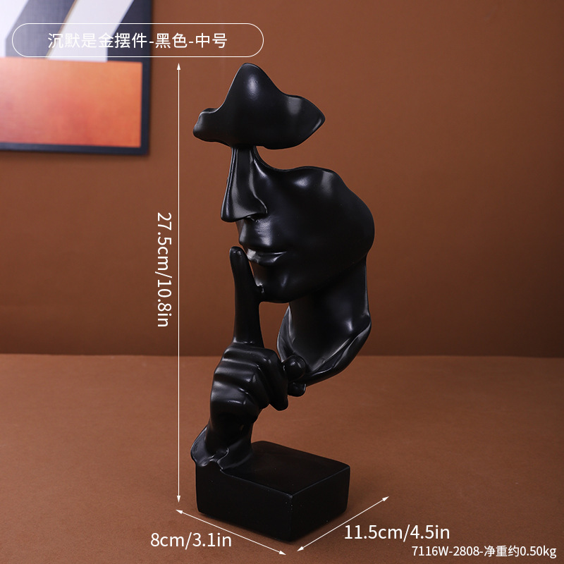 7116W-2808--Ornement Silence est d'Or--Noir--Moyen