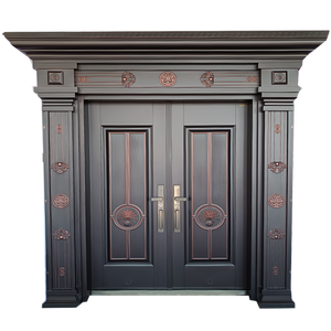 TECHTOP-Puertas dobles de acero personalizadas, industriales, comerciales, residenciales, modernas, clásicas, de doble hoja, resistentes, de acero, duraderas - Product Image 5