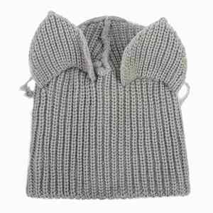 หมวกไหมพรมผู้หญิงขายส่ง หลายสี ลายทางถักโครเชต์ หูแมวปีศาจน้อย หมวกอุ่นๆ สไตล์ Y2K หมวกบีนนี่แบบพับขอบสำหรับฤดูหนาว - Product Image 4