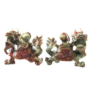 Caliente Seting 20 cm Dragón de Jade tortuga verde estatua Feng Shui regalo - Product Image 3