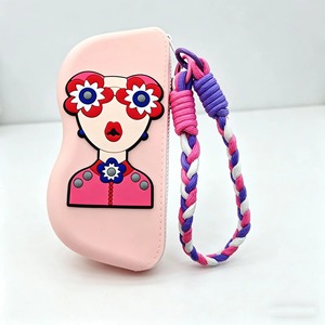 Multifunctional Portable Cute 3D Girl Silicone Sunglasses Case with Braided Lanyard Shockproof Eyeglass Protector for Women - Product Image 4