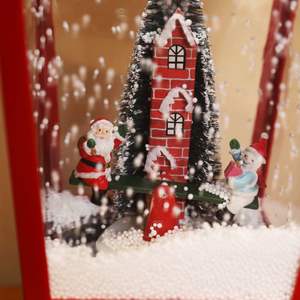 Lanterne murale LED intérieure traditionnelle avec <span class=keywords><strong>lampadaire</strong></span> de neige musicale pour la vente en gros d'usine de décoration de vacances de Noël - Product Image 4
