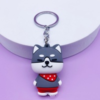 Nouveauté, Meilleure Vente : Porte-clés Pendentif Chien Shiba Inu 3D en Caoutchouc Souple et Mignon, en PVC, Accessoire de Sac, Vente en Gros