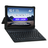 Tablet 4G LTE de Fábrica OEM, Android 15, 10.1 Pulgadas, Tablet Android 15.0 con Wifi, 64 GB de Almacenamiento, con Teclado