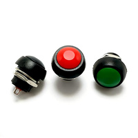 Botón de bocina PBS 33B de 12mm, interruptor momentáneo de plástico impermeable de 24 voltios y 220 voltios, color rosa y morado