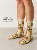Chaussettes de sport personnalisées OEM pour adultes, automne, sans coutures, respirantes, séchage rapide, absorbantes, résistantes aux déchirures, imprimées numériquement