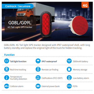 Không thấm nước Led tail light <span class=keywords><strong>GPS</strong></span> Tracker cho xe tải 4 gam <span class=keywords><strong>GPS</strong></span> Tracker Xe thiết bị theo dõi xe - Product Image 3