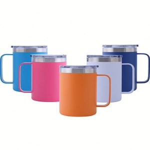 Personalization Logo 14oz <b>Double</b> <b>Wall</b> Stainless Steel Tumblers Vacuum Espresso Coffee Camp Cup Travel Gift Powder Coating <b>Mug</b> - Product Image 1