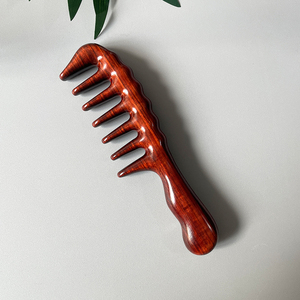 Peine para masaje de madera de sándalo <span class=keywords><strong>Natural</strong></span>, peine para masaje de cabeza de meridiano de dientes, peine para masaje del cuero cabelludo, masajeador corporal antiestático - Product Image 5