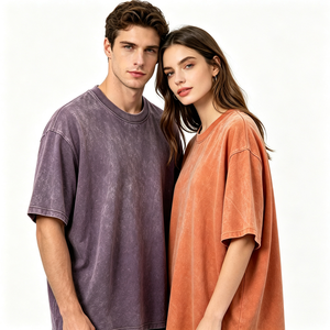 Camiseta Moderna Minimalista para Hombre, 100% Algodón, Lavado Ácido, Cuello Redondo, Hombros Caídos, Personalizable con Logotipo, Talla Grande - Product Image 2