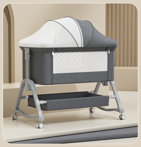 <span class=keywords><strong>Cuna</strong></span> Multifuncional de Metal para Bebés, <span class=keywords><strong>Cuna</strong></span> <span class=keywords><strong>Colecho</strong></span> para Niños Pequeños, <span class=keywords><strong>Cuna</strong></span> para Recién Nacidos con Ruedas para Dormitorio y Uso Hospitalario - Product Image 3