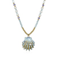 Collier chaîne perlée bohème avec pendentif coquillage unisexe – Grande vente