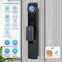 Serrure de porte intelligente à empreinte digitale, contrôle WiFi via application Tuya, reconnaissance faciale, code secret, carte mémoire, pour portes en bois