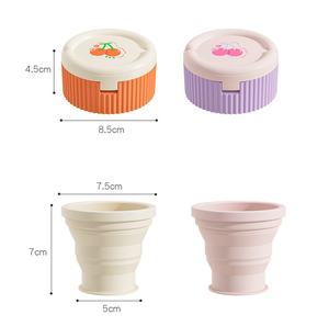 Organisateur de pilules portable 2 en 1 Mini distributeur de médicaments Boîtes à pilules de stockage Boîte à médicaments scellée avec tasse à eau pliante en silicone - Product Image 5