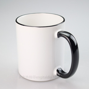 <span class=keywords><strong>Taza</strong></span> de Cerámica de 11 oz <span class=keywords><strong>con</strong></span> Borde de Color y Recubrimiento para Transferencia de Calor, Asa <span class=keywords><strong>con</strong></span> Esmalte de Color, Diseño Creativo, Patrón Fotográfico, DIY - Product Image 2