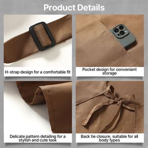 Delantal Personalizado de Color Sólido, Resistente al Aceite y al Agua, para Cocina, Barbacoa, con Impresión de Logotipo Personalizado, Venta al Por Mayor - Product Image 3