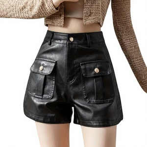 New Fashionable Comfortable <b>Leather</b> Women <b>Shorts</b> Breathable Genuine <b>Leather</b> Women's <b>Short</b> Pants - Product Image 1