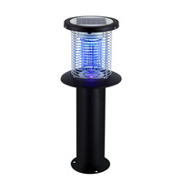 Piège à moustiques solaire rechargeable extérieur en acier inoxydable, entièrement automatique, étanche, avec éclairage LED, double usage