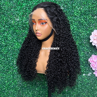 Perruque Courte Bouclée Pixie en Cheveux Humains Vietnamiens Naturels, Perruques Lace Front Glueless en Dentelle HD en Gros pour Femmes Noires