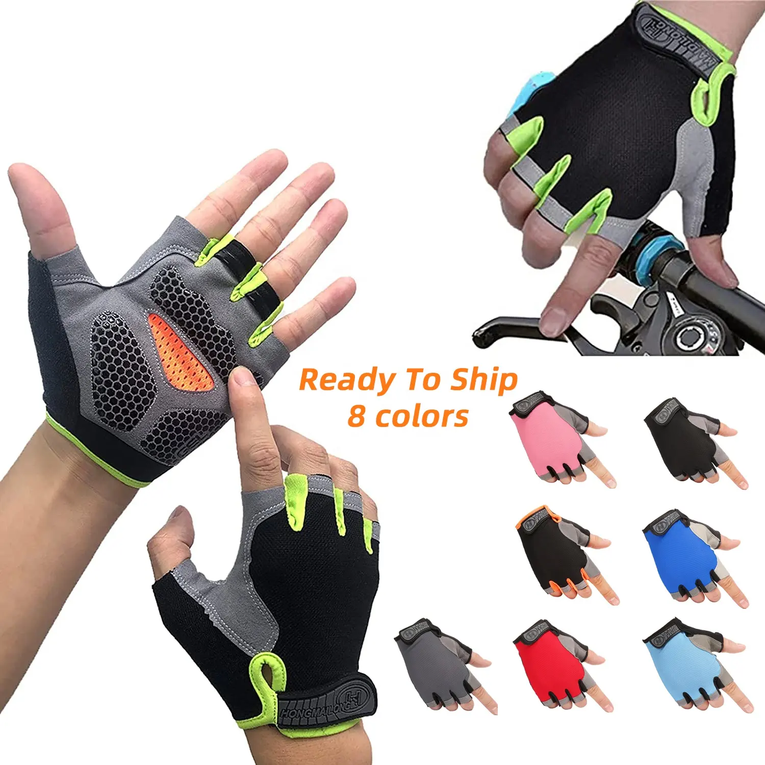 Unisex Cycling Halb finger Biking Mtb Rennrad Gel Pad Stoß dämpfende rutsch feste atmungsaktive Motorrad Mountainbike Handschuhe