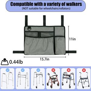 Deluxe Wheelchair Bag Rollator Walker Storage Accessories Pouch Manual Wheelchair <b>Side</b> Bag - Product Image 4