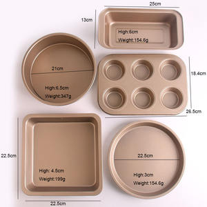 Juego de utensilios para hornear, bandeja de postre de 6 agujeros, molde de hornear, juego de moldes de fondo plano redondo para cupcakes, juegos de sartenes para hornear - Product Image 2
