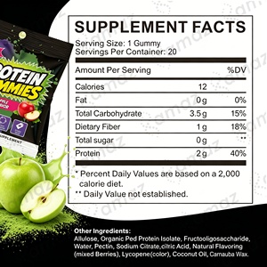 Gummies protéinés sans sucre Amaz OEM Private Label, gommes à mâcher riches en protéines <span class=keywords><strong>pour</strong></span> la récupération musculaire, soutien énergétique, halal, GMP - Product Image 2
