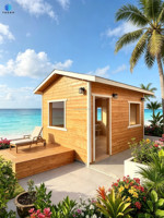 Maisonnette Modulaire en Acier Personnalisable, Respirante, Préfabriquée, pour Ferme, Cabane de Plage, Villa, Assemblage Rapide, Idéale pour Station Balnéaire et Séjour de Vacances