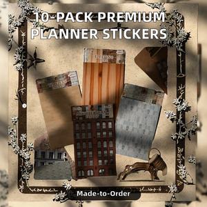 Paquete de 10 Hojas de Pegatinas de Papel con Dibujos Animados para Decoración Festiva, Autoadhesivas, con Recorte y Barnizado Brillante Personalizado - Product Image 2