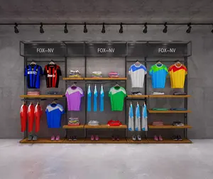 Tienda de ropa deportiva personalizada de fábrica de China, accesorios de diseño interior, tienda de marca de lujo, estante de exhibición de ropa deportiva