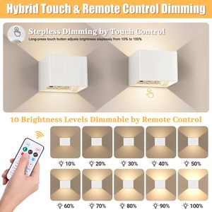 Cảm biến chuyển động tường ánh sáng 3 màu sắc không dây LED trong nhà lên/xuống Tường Đèn treo tường có thể sạc lại độ sáng có thể điều chỉnh đèn tường màu đen - Product Image 4