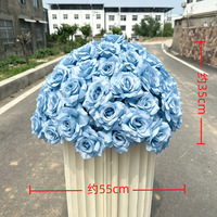 L-047 Bestseller Hochzeits-Blumenball Roter Künstlicher Blumenball Party-Blumendekoration 50cm Seidenrosen für Eventdekoration