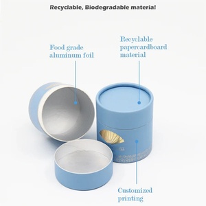 Biodegradable Custom Food Grade Airtight Animal Candy Round Empty Dog Food Treats Storage <b>Container</b> Paper Can Packaging with Lid - Product Image 3