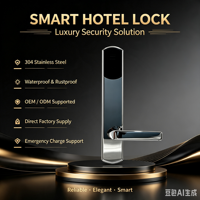Cerradura de Puerta de Hotel, Visualización de Operaciones de Hotel en una Aplicación de Smartphone, Llave Mecánica de Acero Inoxidable, Tarjeta IC, Cerraduras Inteligentes para Hotel