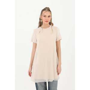 T-shirt à manches longues basique pour femme, beige, tricoté, décontracté, respirant, toutes saisons - Product Image 5