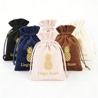 Pochette en velours personnalisable avec logo pour bijoux, bagues, boucles d'oreilles, colliers, bracelets, perruques et cosmétiques
