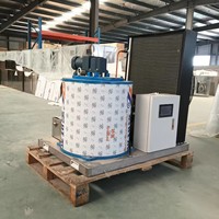 Machine à glace en flocons de grande capacité 2500 kg 3000 kg par jour |   Machine à glaçons en forme de flocon de neige pour le refroidissement du béton |   Machine à glaçons industrielle