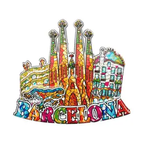 Испания Барселона Sevilla Valencia Madrid Granada туристический подарок на заказ УФ-печать Мозаика из смолы ремесло 3D магнит на холодильник