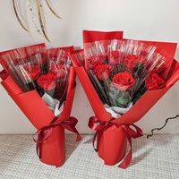 Großpackung Natürliche Konservierte Rosen-Bouquets Handgefertigte Große Rote Getrocknete Blumen Unvergängliche Ewige Blumen für Muttertag Ostern Hochzeit Jubiläum