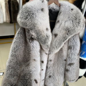 Allentato abbigliamento quotidiano da <span class=keywords><strong>donna</strong></span> bel panno di <span class=keywords><strong>pelliccia</strong></span> con <span class=keywords><strong>collo</strong></span> basso in vera <span class=keywords><strong>pelliccia</strong></span> con scollo a V - Product Image 2