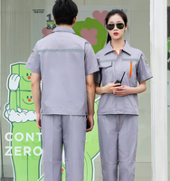 Ensembles de vêtements de travail en polyester à manches courtes haute visibilité pour l'été, avec logo personnalisé, certifiés CE, vêtements de protection respirants pour usine